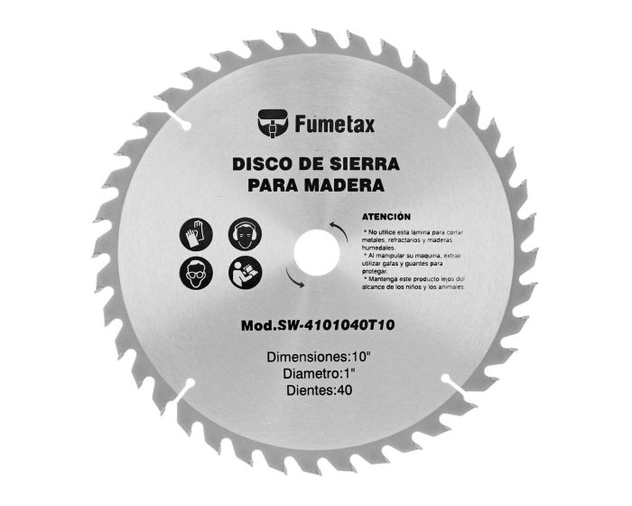 Disco sierra para corte de madera 10" x 40 D SW-4101040T10 Fumetax
