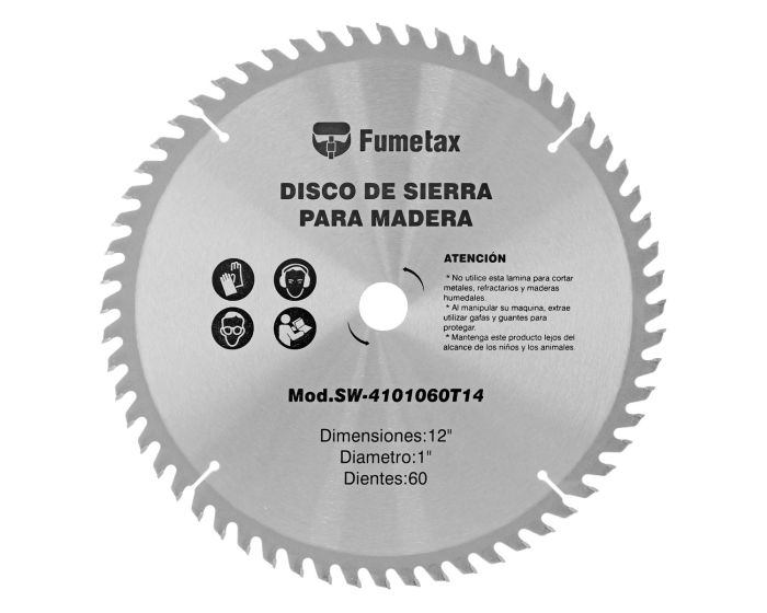 Disco sierra para corte de madera 12" x 60 D SW-4101060T14 Fumetax