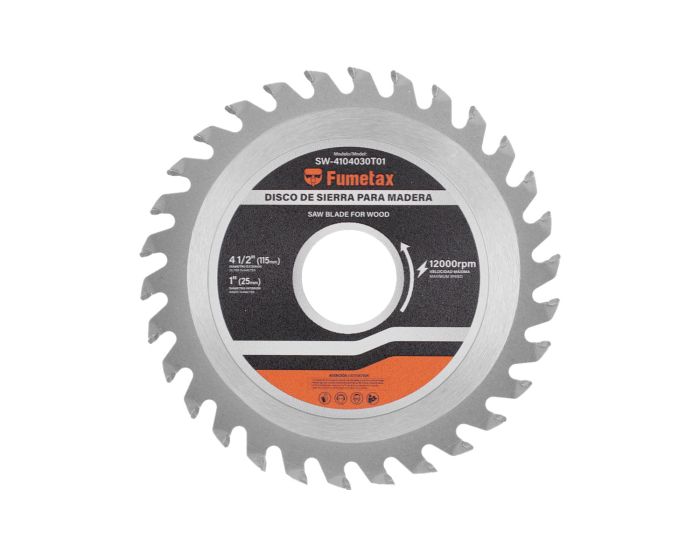 Disco sierra para corte de madera 4-1/2" x 30 D SW-4104030T01 Fumetax