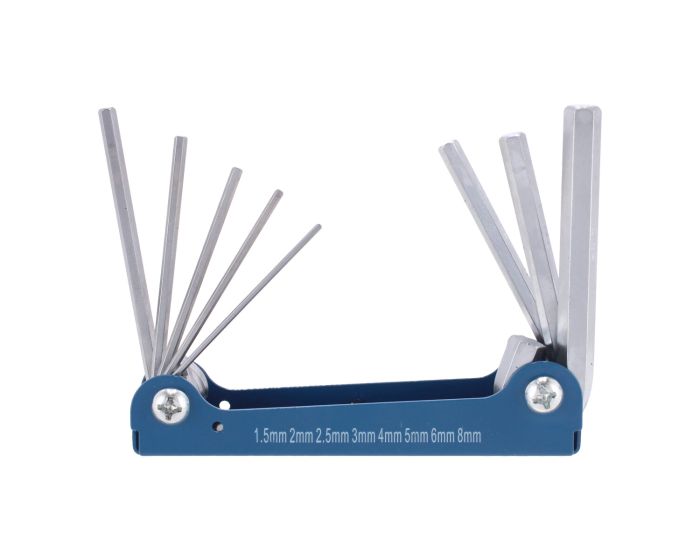 Juego de 8 llaves allen hexagonal milimétricas tipo navaja 8 piezas SW-13404 Fumetax
