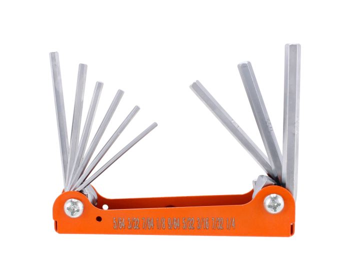 Juego de 9 llaves allen hexagonal estándar tipo navaja 9 piezas SW-13405 Fumetax