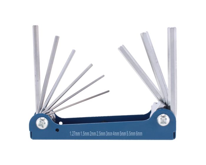 Juego de 9 llaves allen hexagonal milimétricas tipo navaja 9 piezas SW-13406 Fumetax