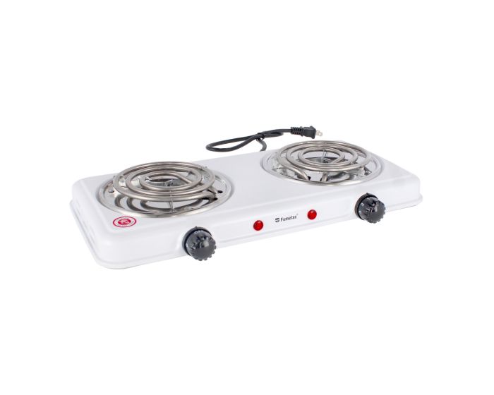 Parrilla eléctrica de 2 quemadores blanca SW-23032-B Fumetax