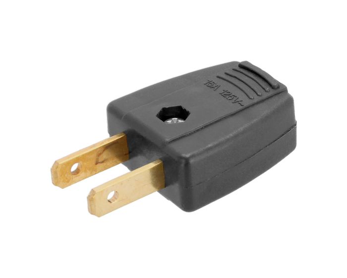 Clavija polarizada de plástico color negro FU0109 Fulgore
