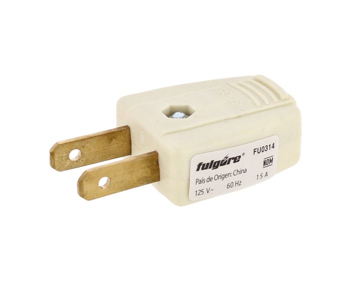 Clavija polarizada de plástico color marfil FU0314 Fulgore
