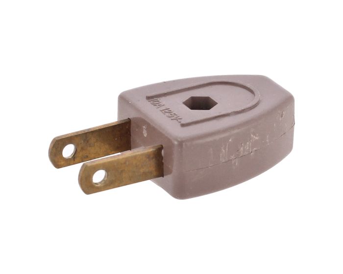 Clavija polarizada de plástico color café FU0385 Fulgore