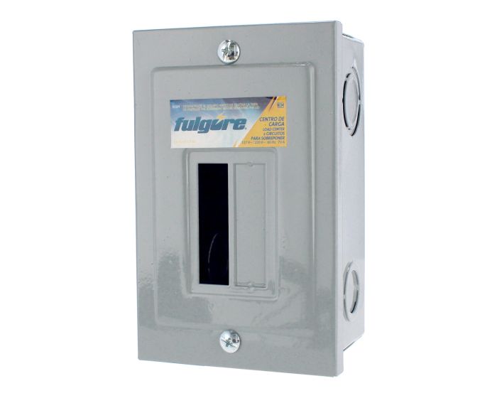 Centro de carga de 2 unidades 70 Amp de sobreponer FU1019 Fulgore
