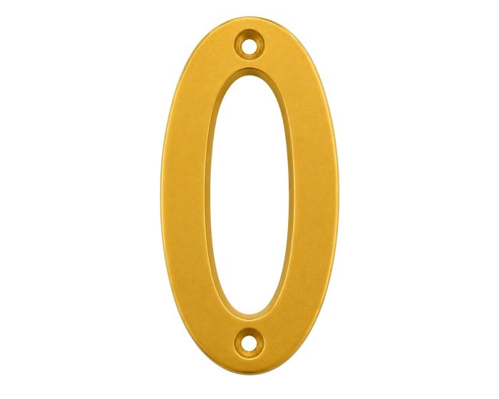 Letra "O" decorativa 83 mm de aluminio dorado