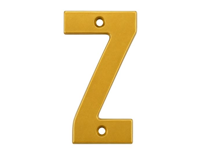 Letra "Z" decorativa 83 mm de aluminio dorado