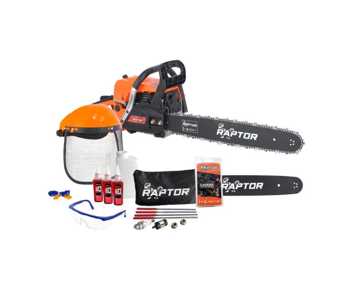 Motosierra + barra + cadena + accesorios 2.5 HP REX250FULL Raptor