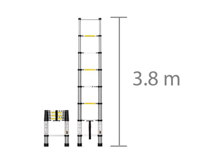 Escalera telescópica de aluminio de 3.8 Metros multiusos
