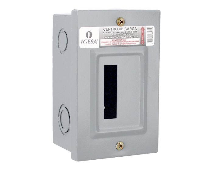 Centro de carga de 1 unidad 50 Amp de sobreponer CC01S IGESA