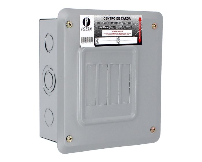 Centro de carga de 4 unidades 50 Amp empotrable CC04E IGESA