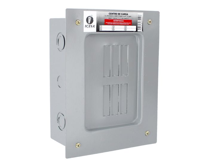 Centro de carga de 6 unidades 100 Amp empotrable CC06E IGESA