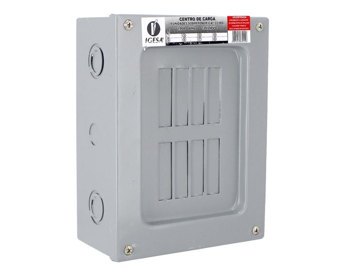 Centro de carga de 8 unidades 100 Amp de sobreponer CC08S IGESA