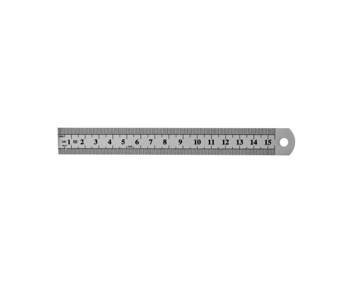 Regla de acero inoxidable 6" semi rígida