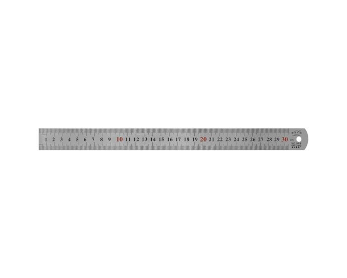 Regla de acero inoxidable 12" semi rígida