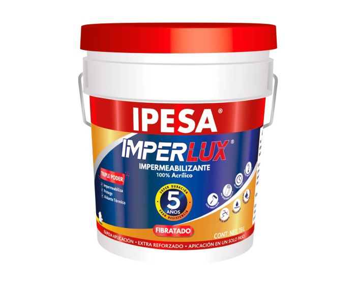 Impermeabilizante fibratado 5 años Imper Lux blanco 19 litros 9052 IPESA