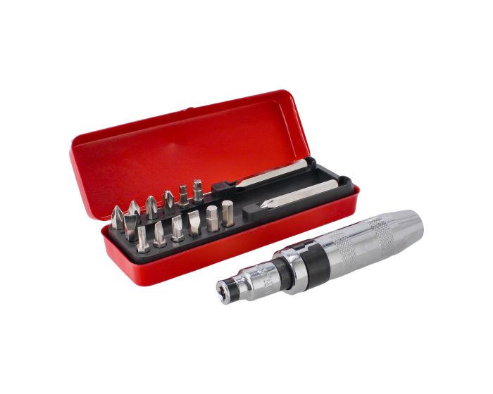 Desarmador de impacto industrial con puntas de acero 16 piezas