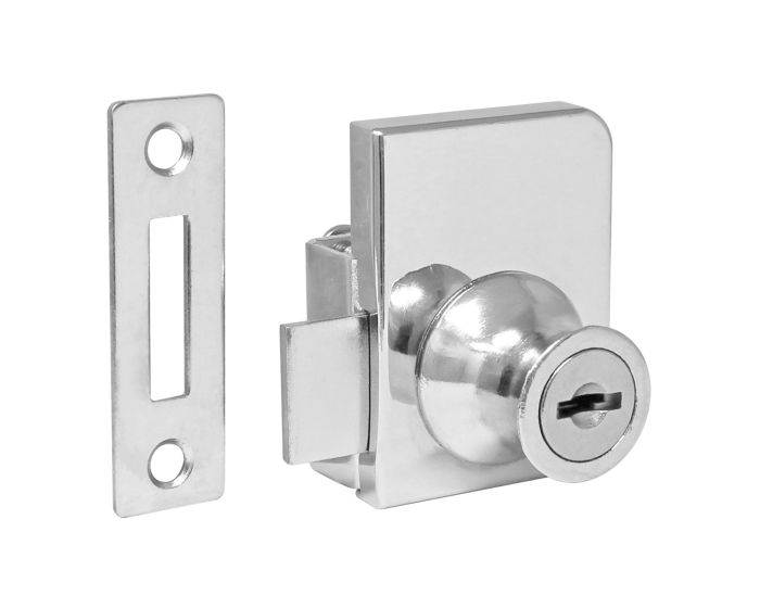 Cerradura cuadrada para puerta de vidrio cromo J101 Axcent