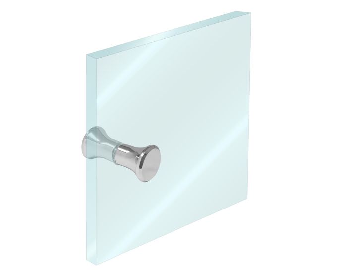 Perilla para puerta de cristal 30 x 30 cromo K-276 Axcent