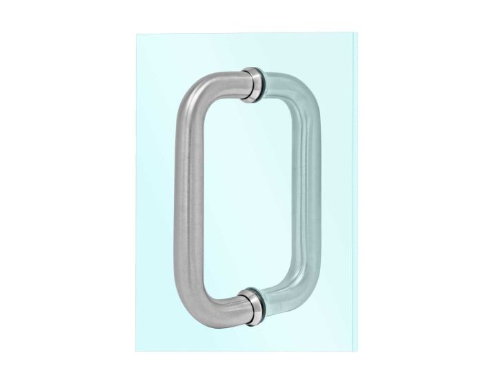 Jaladera tipo "C" para puertas de cristal satinada 25*300-SN Axcent