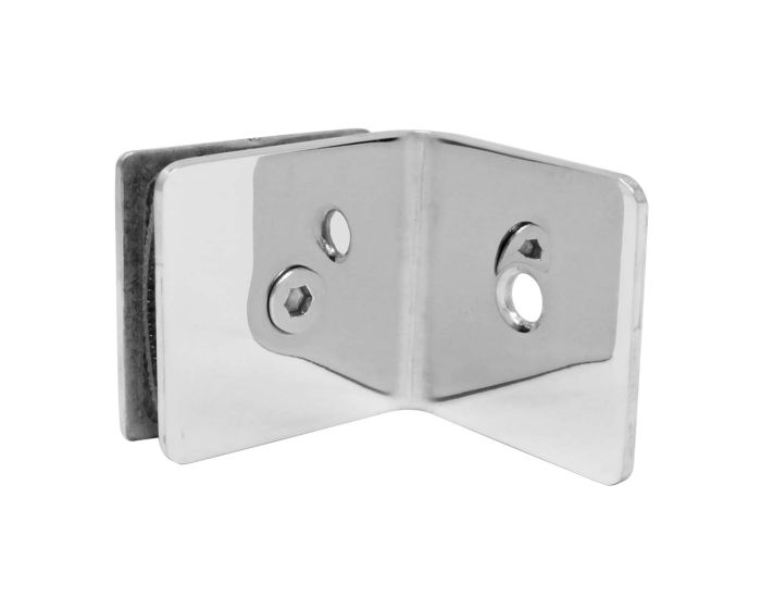 Clip para vidrio fijo a 90° cromo K-507C Axcent