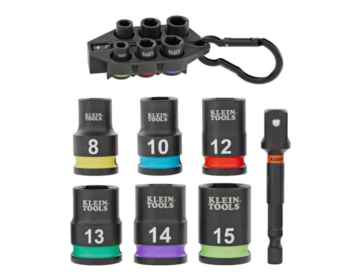 Juego de dados de impacto portátiles milimétricos 7 piezas 33808M Klein Tools