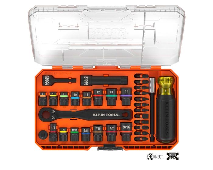 Juego de dados pasantes e impacto KNECT™ SAE y Métrico 33 piezas 65302KNECT Klein Tools