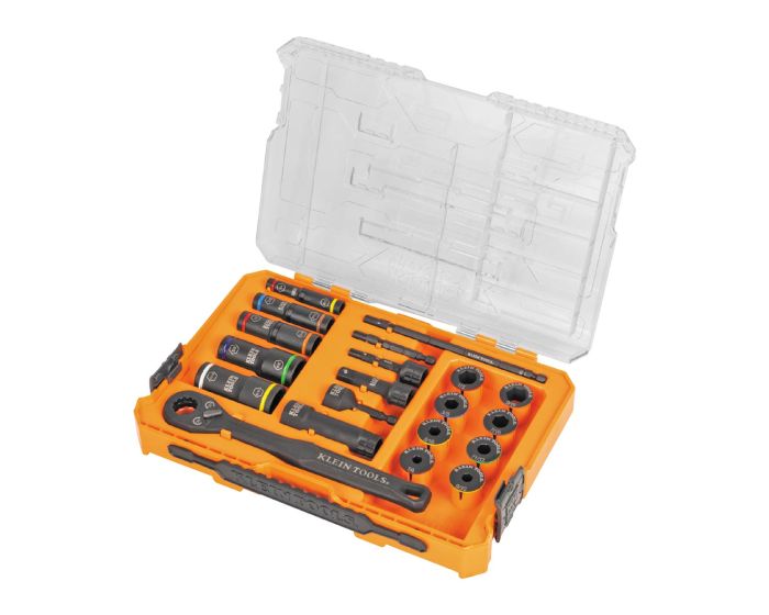 Juego de dados de perfil bajo y dados de impacto con salida directa 65240 Klein Tools