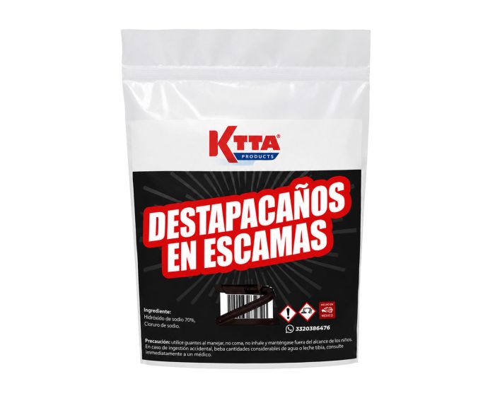 Destapacaños en escamas (Sosa Cáustica) 500 gramos KTTA Products