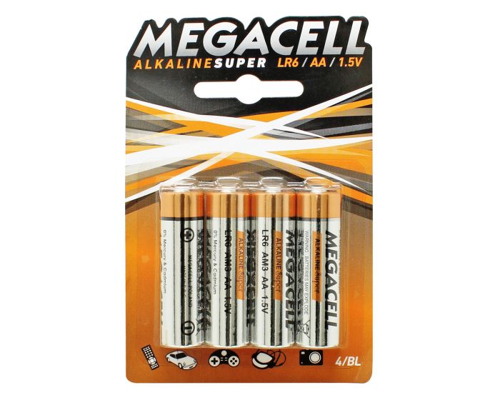 Pilas Alcalinas "AA" con 4 Piezas MEGACELL
