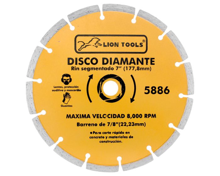 Disco diamante rin segmentado 7" 5886 Lion Tools