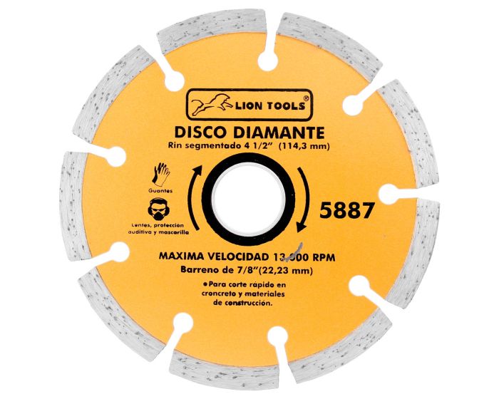 Disco diamante rin segmentado 4-1/2" 5887 Lion Tools