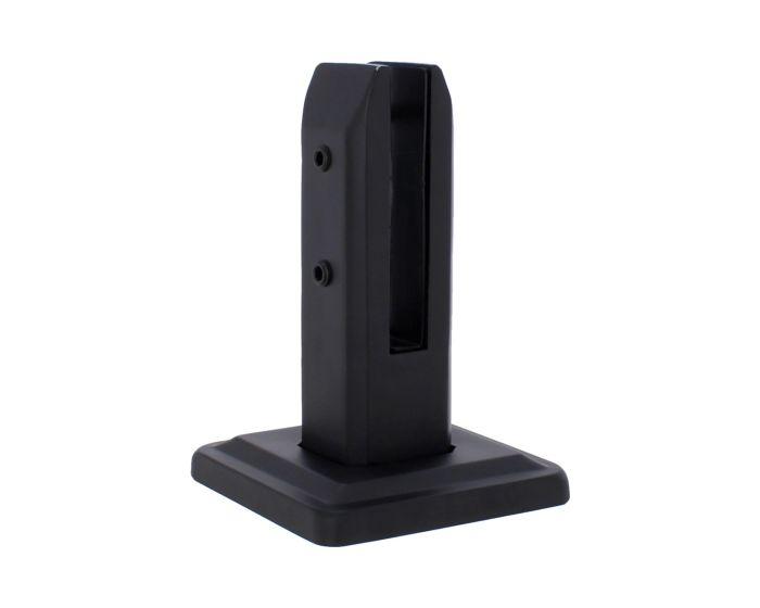 Grapa rectangular negra para barandales de vidrio Axcent