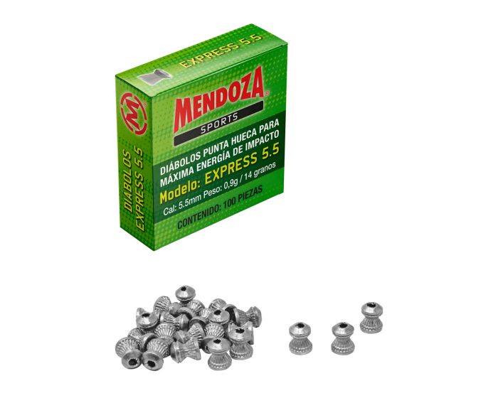 Diábolo 2000 express calibre 5.5 punta hueca caja con 100 piezas Mendoza