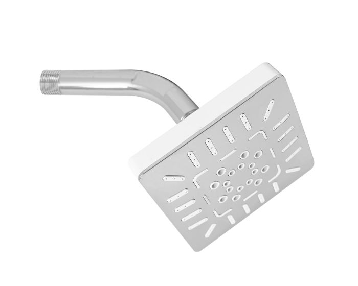 Regadera cuadrada 10 cm cromo / blanco 10-BC IML