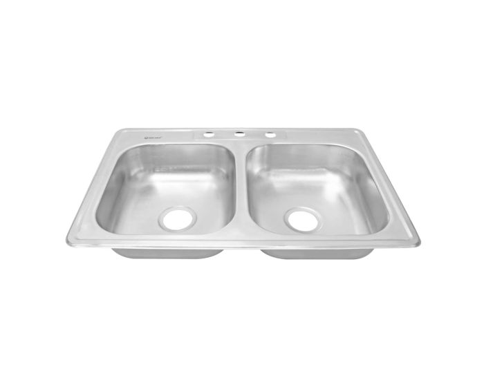 Tarja doble de acero inoxidable 83 x 56 cm Solvex