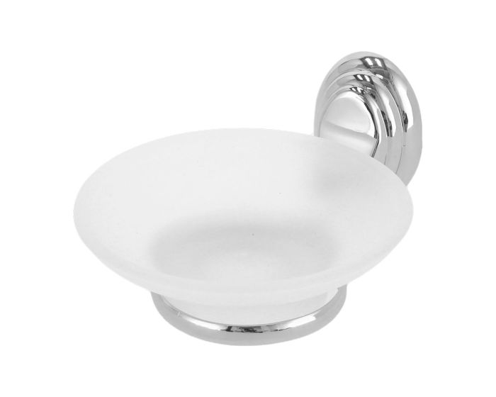Jabonera de cristal con soporte cromado SP-60061 Solvex