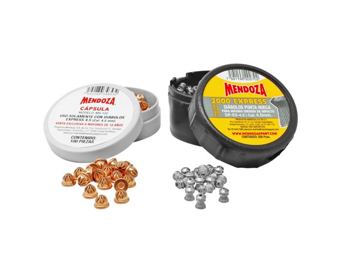 Kit de 100 salvas + 200 Diábolos calibre 4.5 mm Mendoza