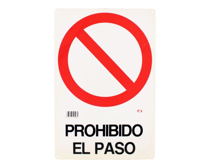 Señalamiento "Prohibido el paso" 30 x 45 cm