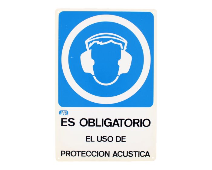Señalamiento "Uso obligatorio de protección acústica" 30 x 45 cm