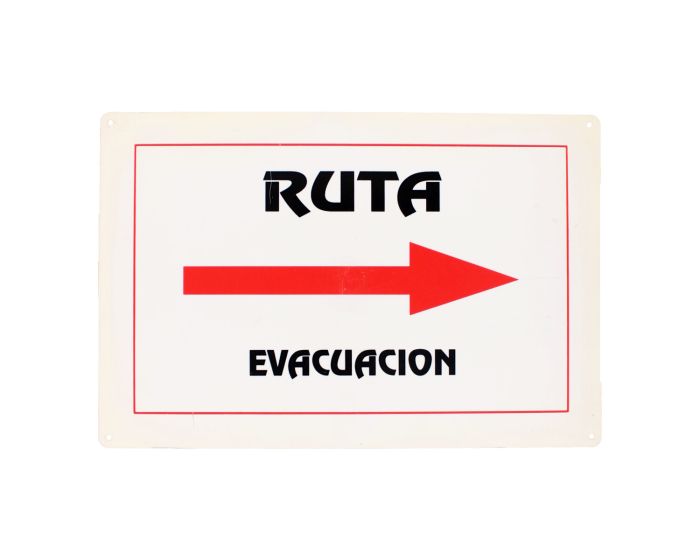 Señalamiento "Ruta de evacuación a la derecha" 30 x 45 cm