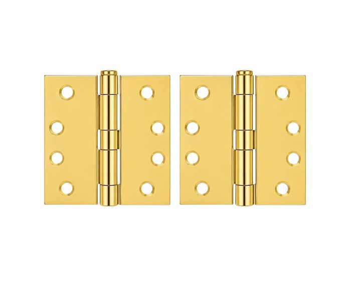Bisagra 4" X 4" cabeza plana con perno fijo latón brillante 1457 Veker