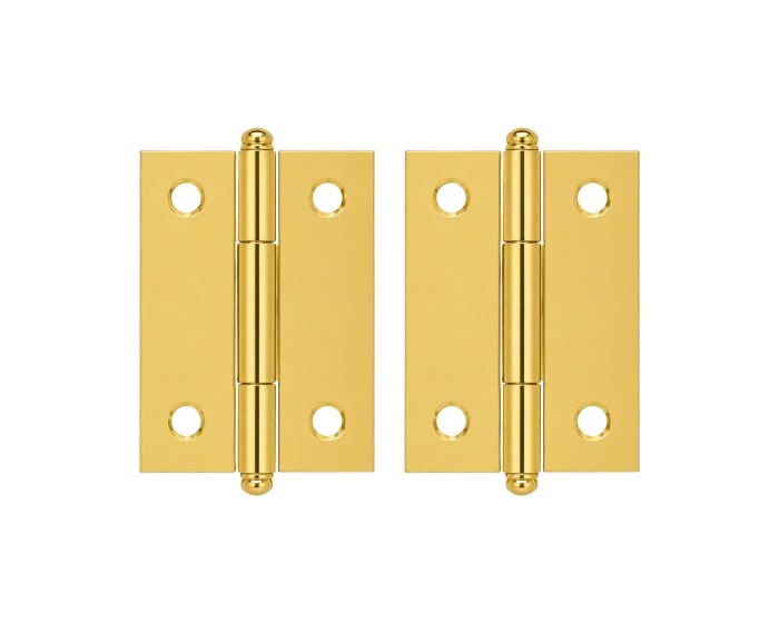 Bisagra rectangular 2" x 1.4" latón brillante 1522 Veker