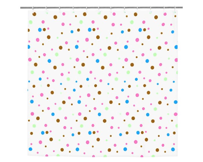 Cortina para baño decorativa blanca con ganchos de 180 x 180 cm