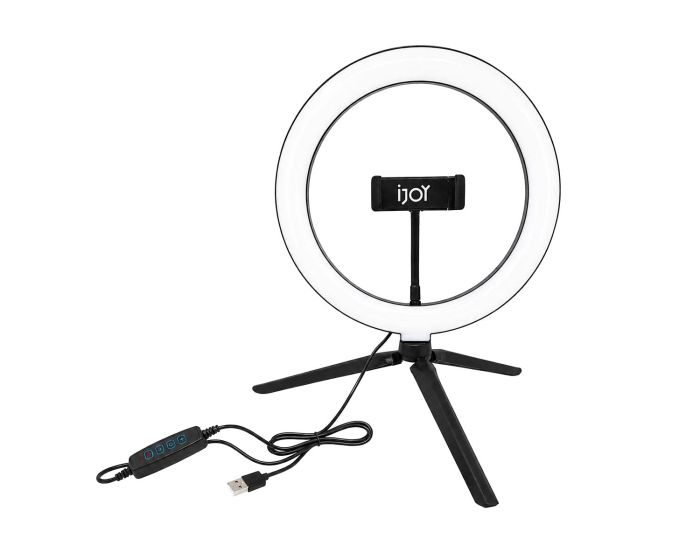 Aro de Luz LED con tripié y soporte para celular 10" iJOY Studio