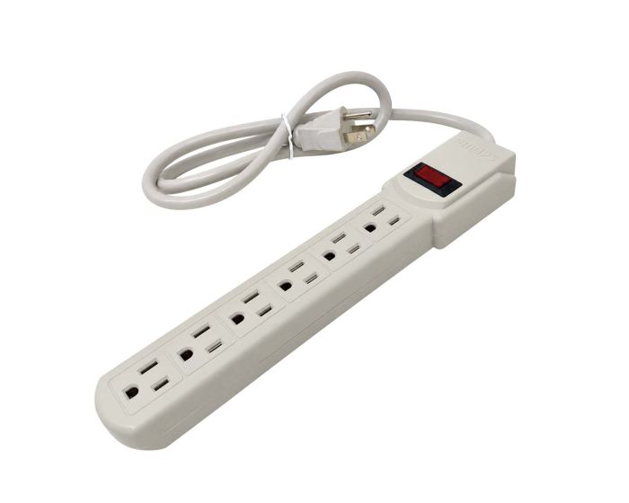 Barra multicontacto con supresor y 6 contactos L02S Philips