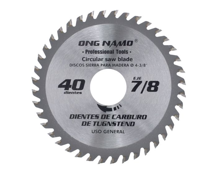 Disco sierra para corte de madera 4-3/8" x 40 D 440 ONG NAMO