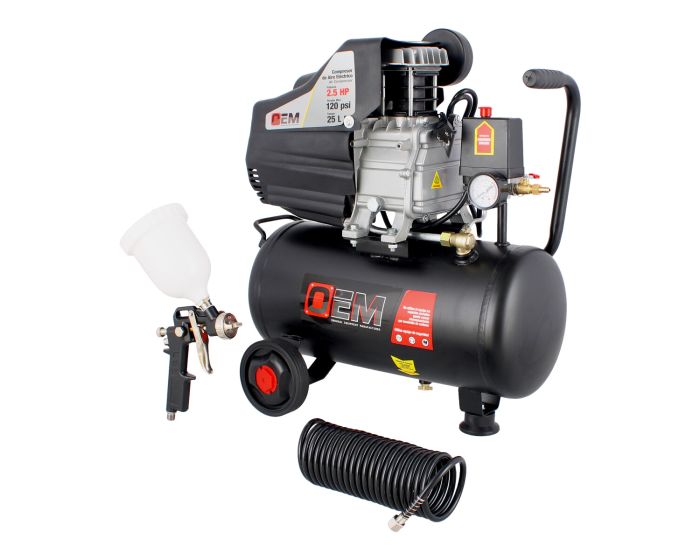 Kit compresor 2.5 HP + manguera + pistola de gravedad KNOEM-2 OEM